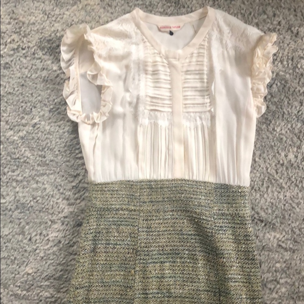 NWOT Rebecca Taylor silk and tweed dress, size 8